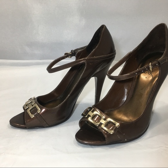 3/$30 Carlos Santana Brown Peep Toe stiletto - Picture 3 of 6